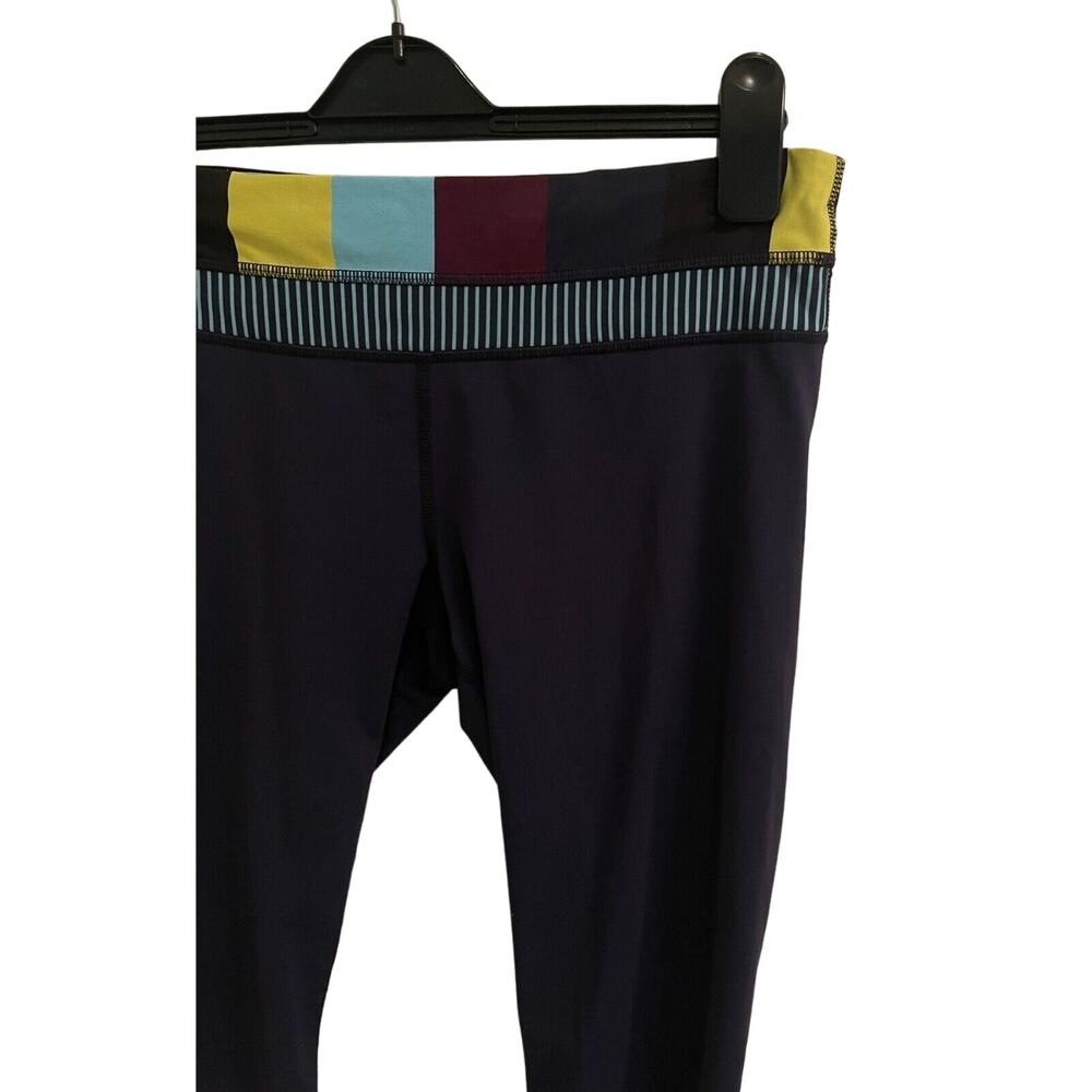 Lululemon Run Inspire Crop II Sz 6 Inkwell Pow Stripe Split Pea Power Luxtreme - Picture 9 of 10